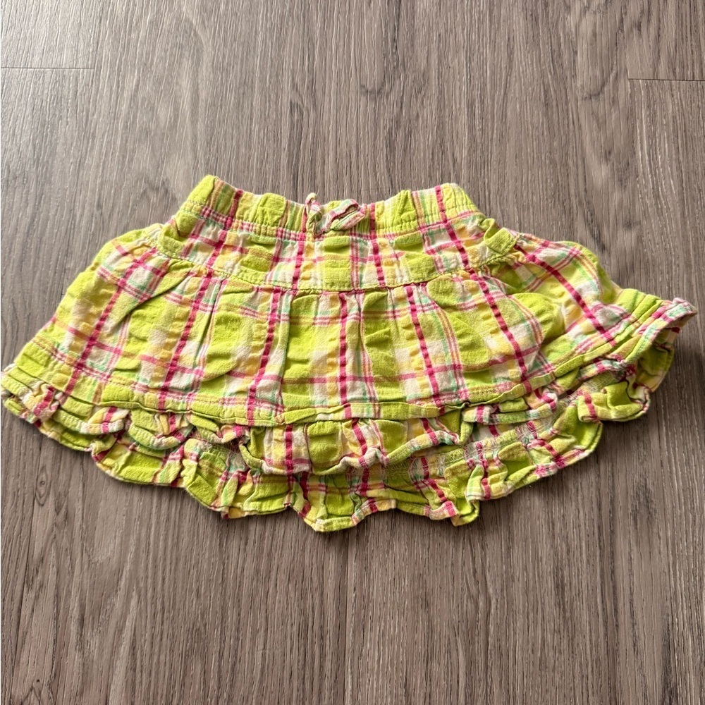 Okie Dokie Plaid Mini Skirt - Yellow and Pink